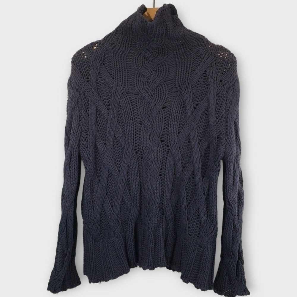 Goodnight Macaroon Navy Cable Knit Sweater Medium